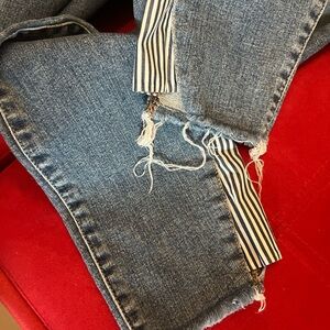 7 For All Mankind Blue Ankle Cropped Jeans